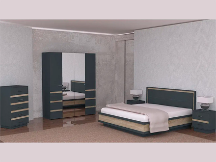 Шкаф 4-дверный 8 Анона, Антрацит 