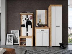 Тумба Галант, крафт золотой + белый