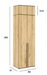 Шкаф с антресолью Норд, Дуб крафт 