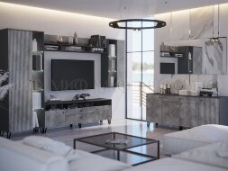 Тумба навесная №1 глубокая Оливия, мрамор глянец